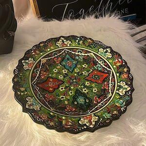 Handmade gorgeous plate! Could b used for display/reposhed 4 sure!Artist unknown